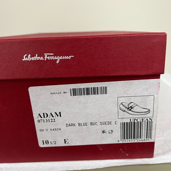 Salvatore Ferragamo Adam Suede Loafers in Dark Blue - Picture 8 of 11